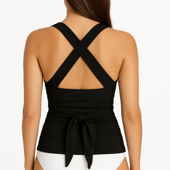 Jones New York Tankini Swim Top Essential Black - Picture 2 of 10